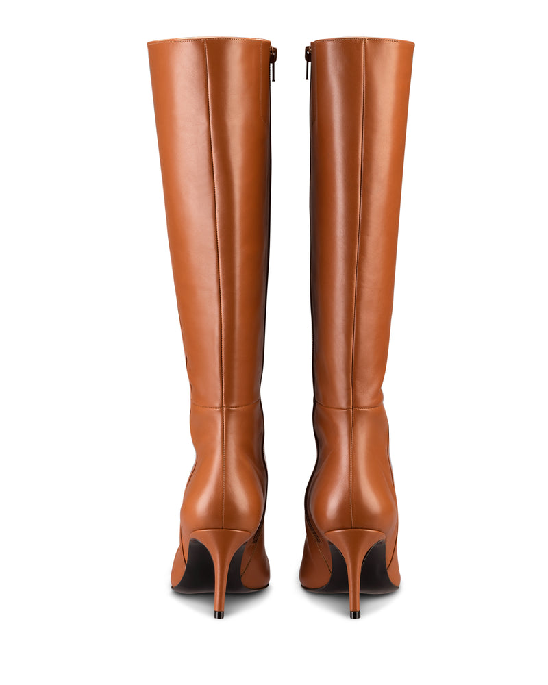 Kathleen-Cognac Glattleder-Stiletto-Maison Baum